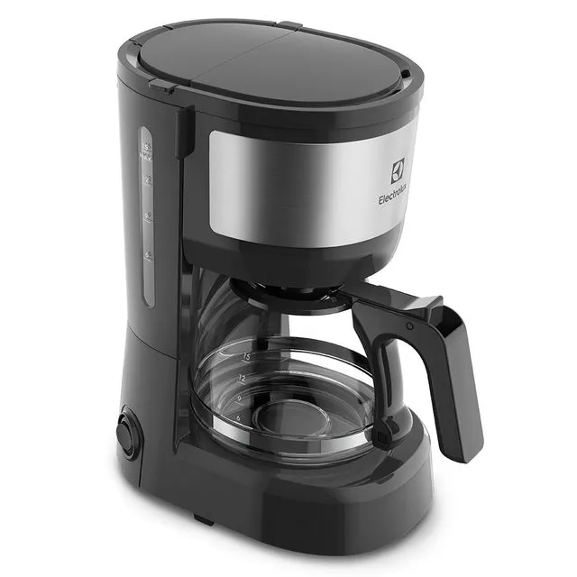Cafeteira Elétrica Electrolux 15 Xícaras Efficient com Filtro Permanente Removível Cor Inox Preta (ECM10) 127v