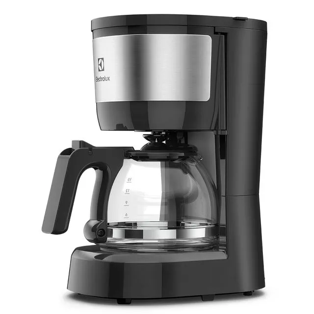 Cafeteira Elétrica Electrolux 15 Xícaras Efficient com Filtro Permanente Removível Cor Inox Preta (ECM10) 127v