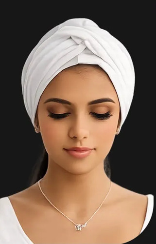 Pano de cabeça Umbanda e Candomblé branco liso