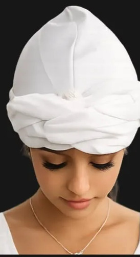 Pano de cabeça Umbanda e Candomblé branco liso