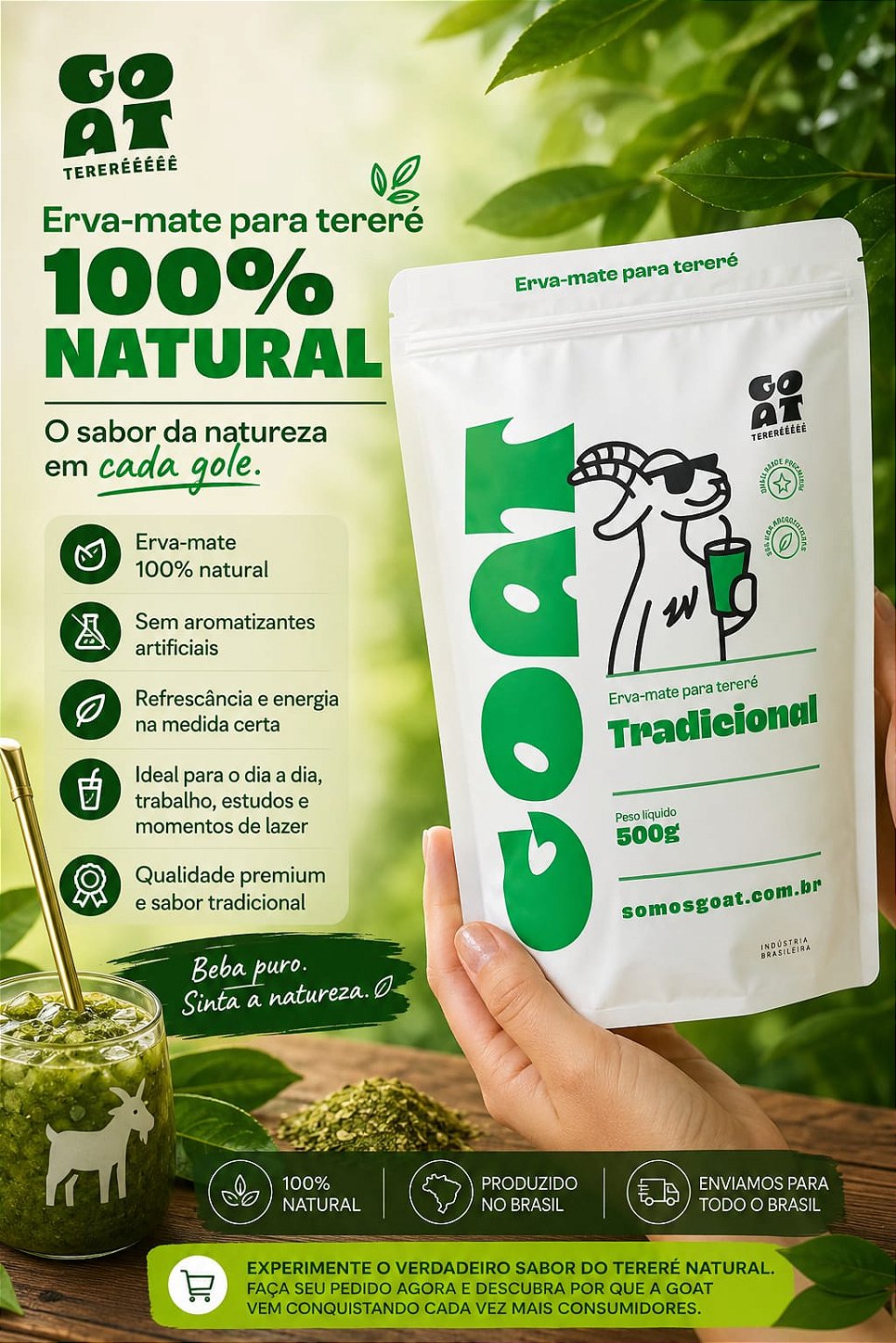 Erva Mate Para Tereré 500g 100% Natural - Tradicional