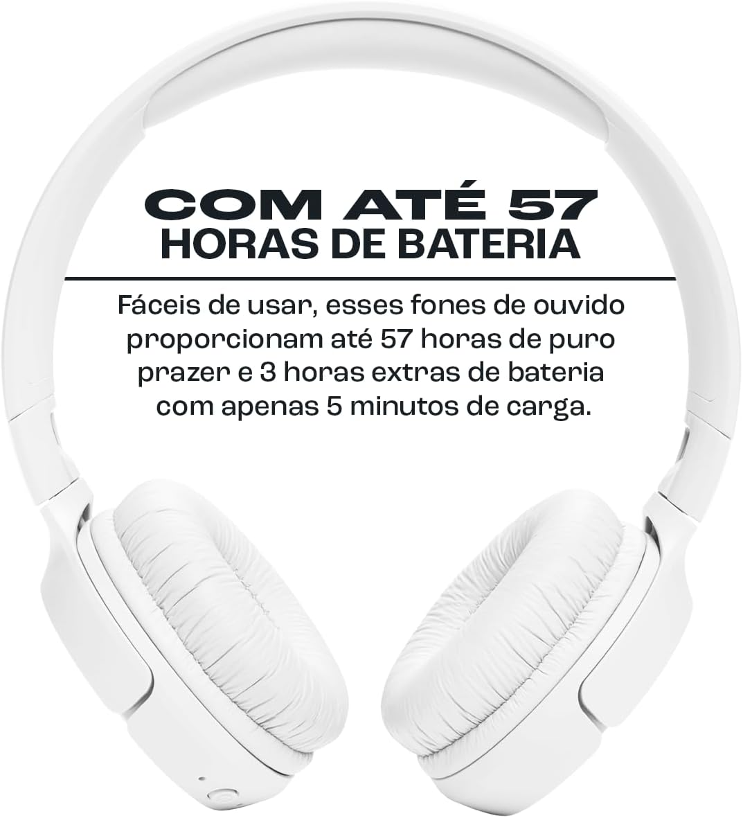 Fone de Ouvido JBL Tune 520BT Bluetooth Sem Fio Branco