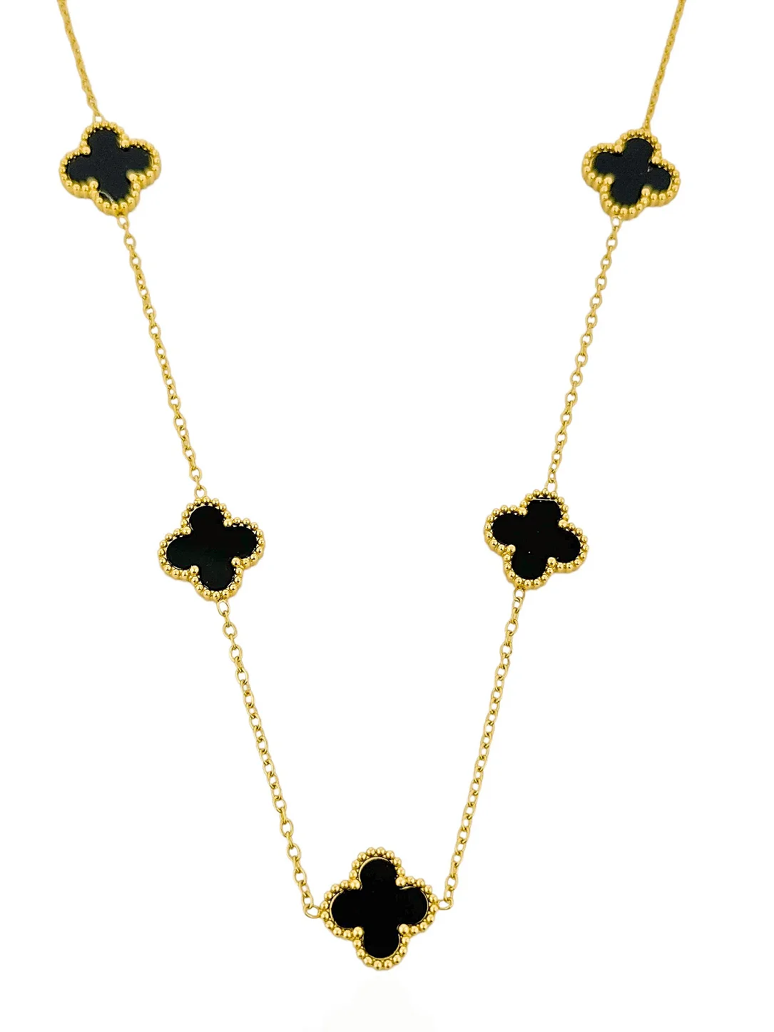 Colar Aço Inoxidável Folheado a Ouro 18k Inspiração VG Resinado