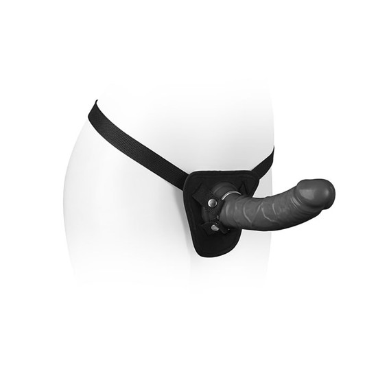 Prótese Peniana Realística com Anel, Base em Ventosa e Cinta Ajustável – Fetiche Strap On Series