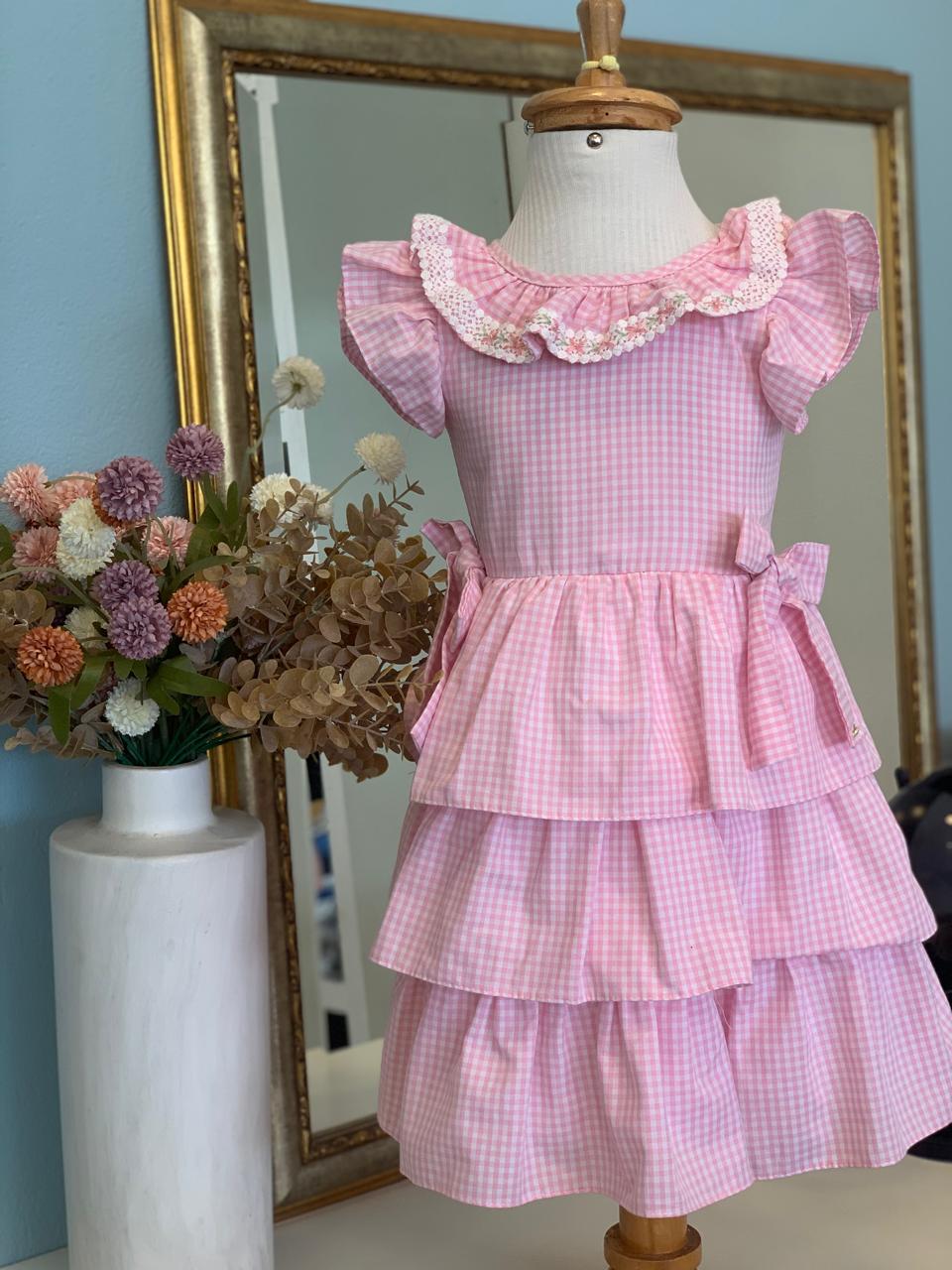 Vestido Rosa Listrado Roana