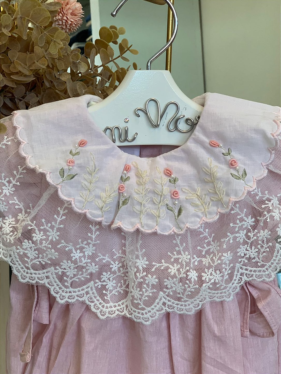 Pimpão Rosa Seco Gola Renda Roana