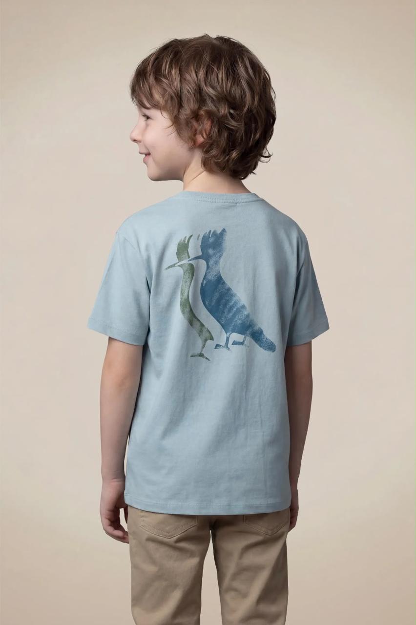 Camiseta Mini Reserva- Azul Estampa Pica Pau