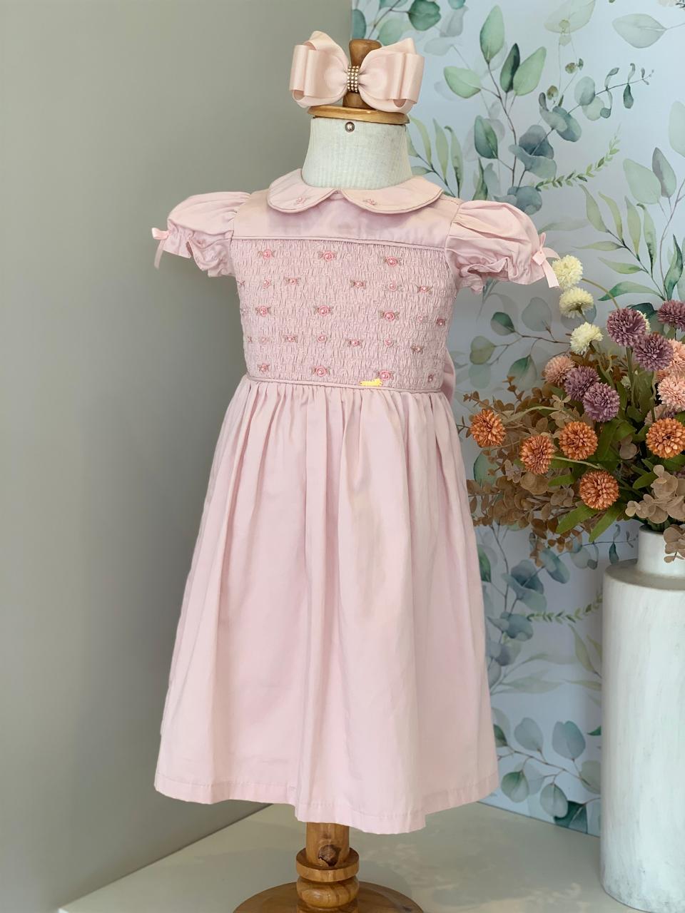 Vestido Rosa Casinha de Abelha Roana