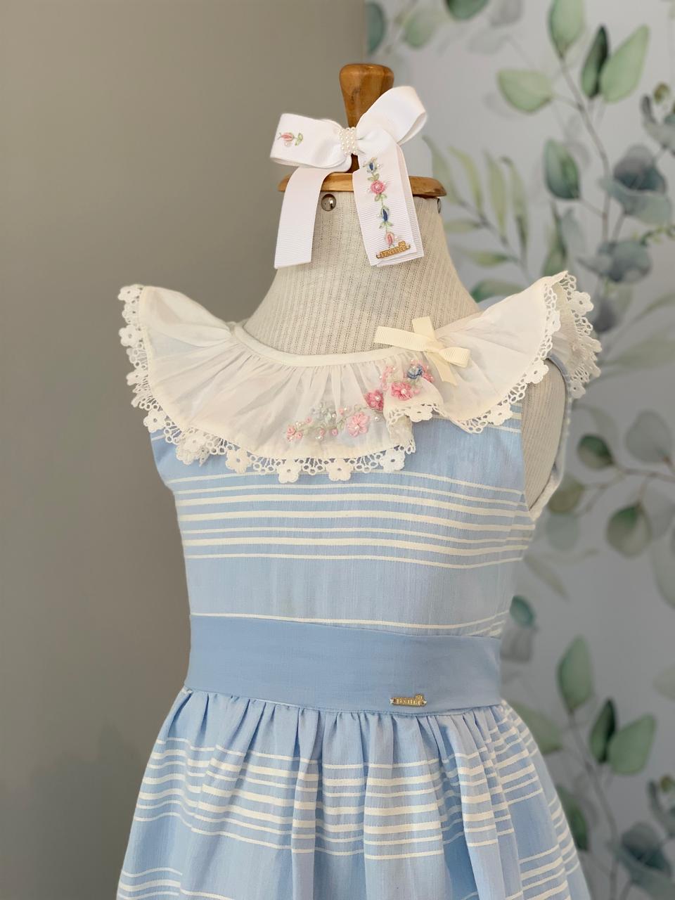 Vestido Azul Listrado Roana