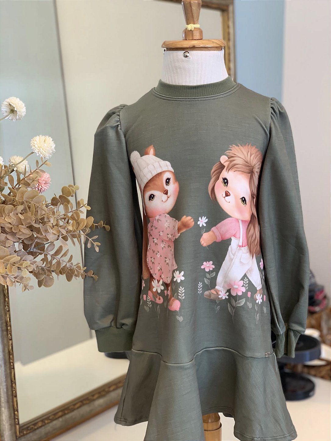Vestido Molecotton Verde Escuro Infanti