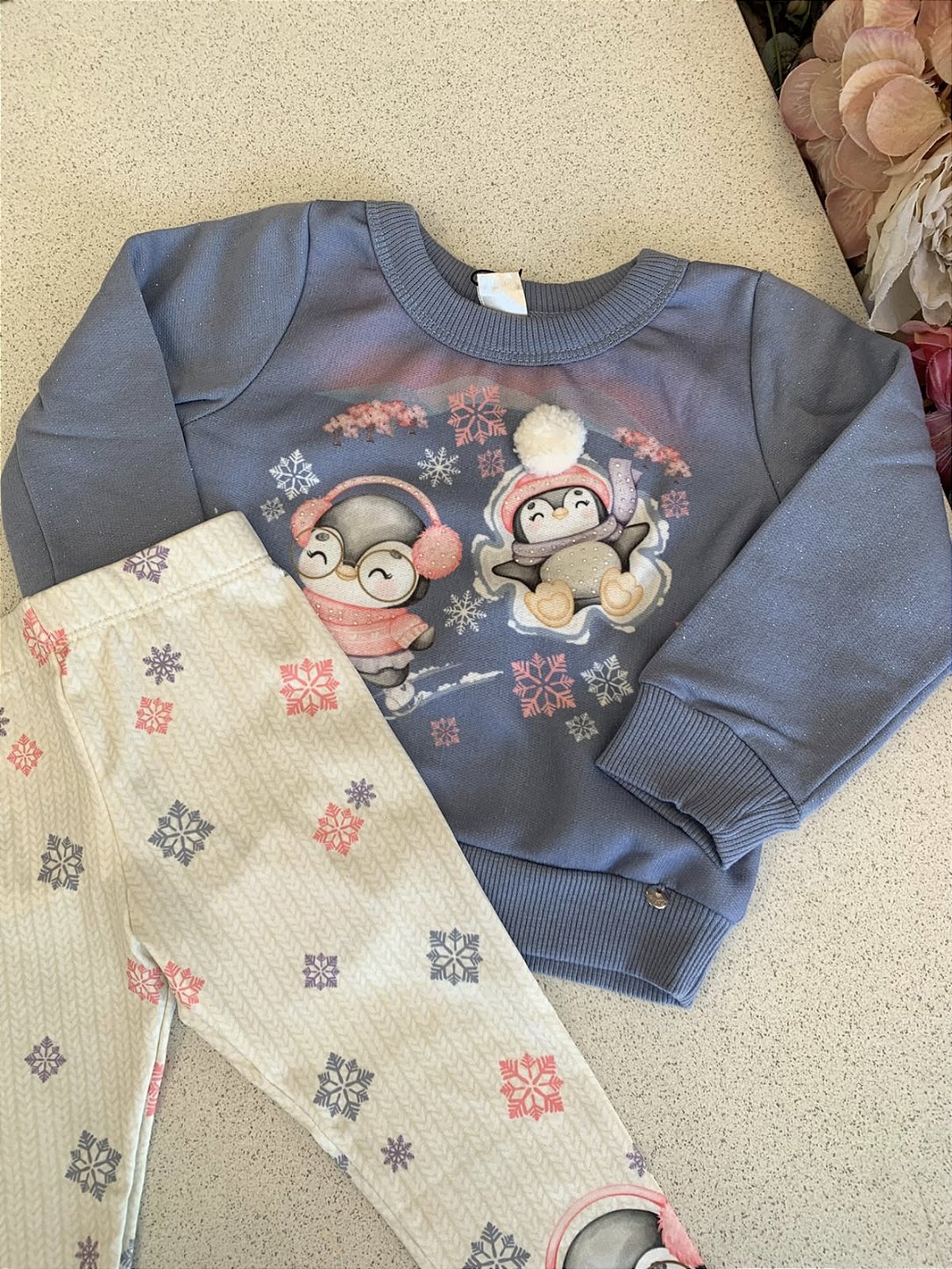 Conjunto Moletom c/ Legging Pinguins Infanti