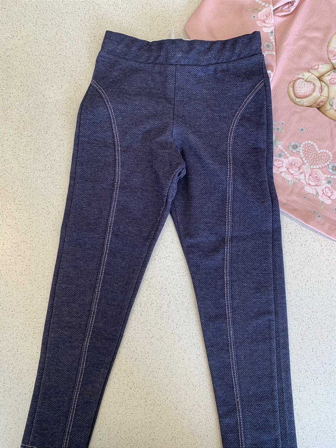 Bata c/ Calça Em Cotton Jeans Infanti