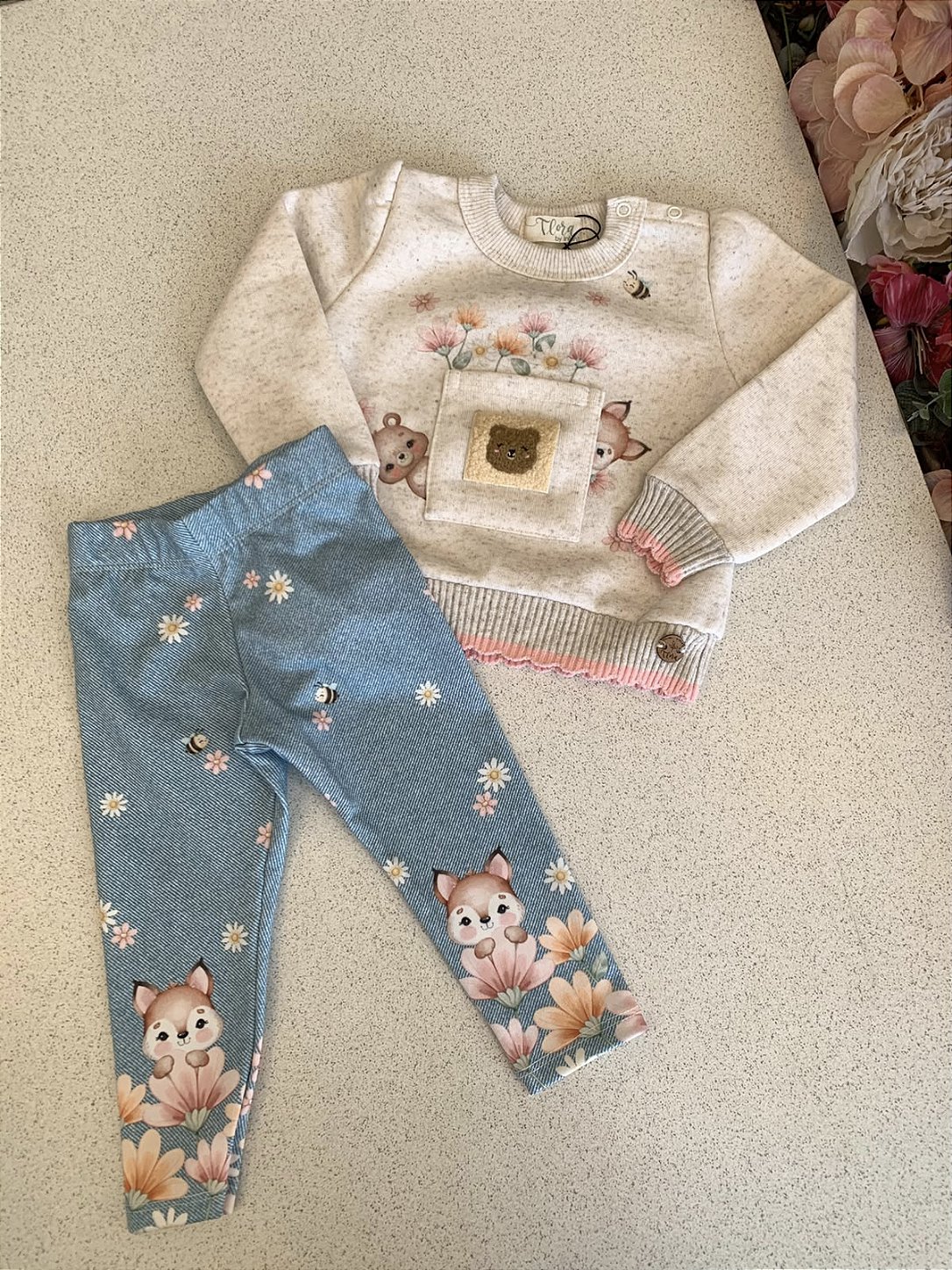 Moletom c/ Legging Bege Infanti