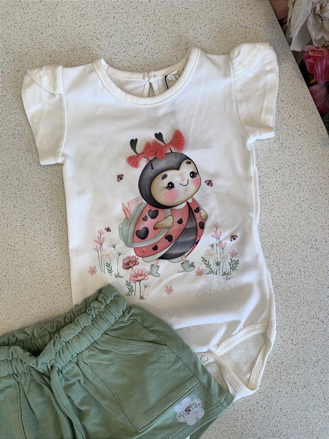 Conjunto Body c/ Shorts Joaninha Infanti
