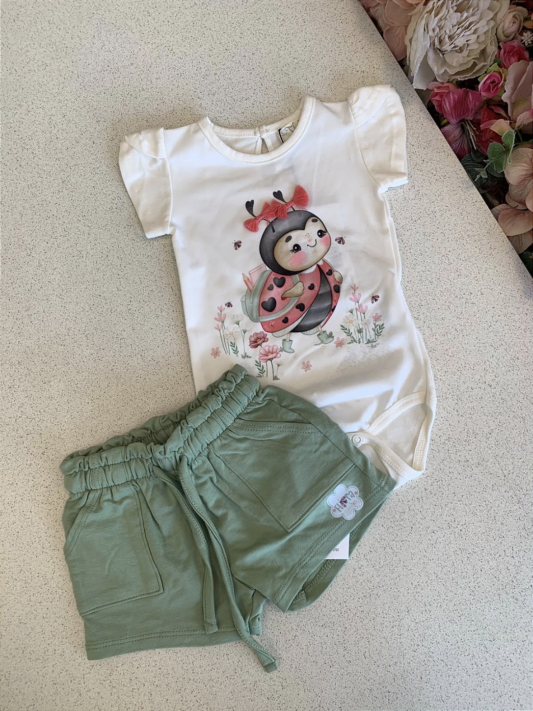 Conjunto Body c/ Shorts Joaninha Infanti