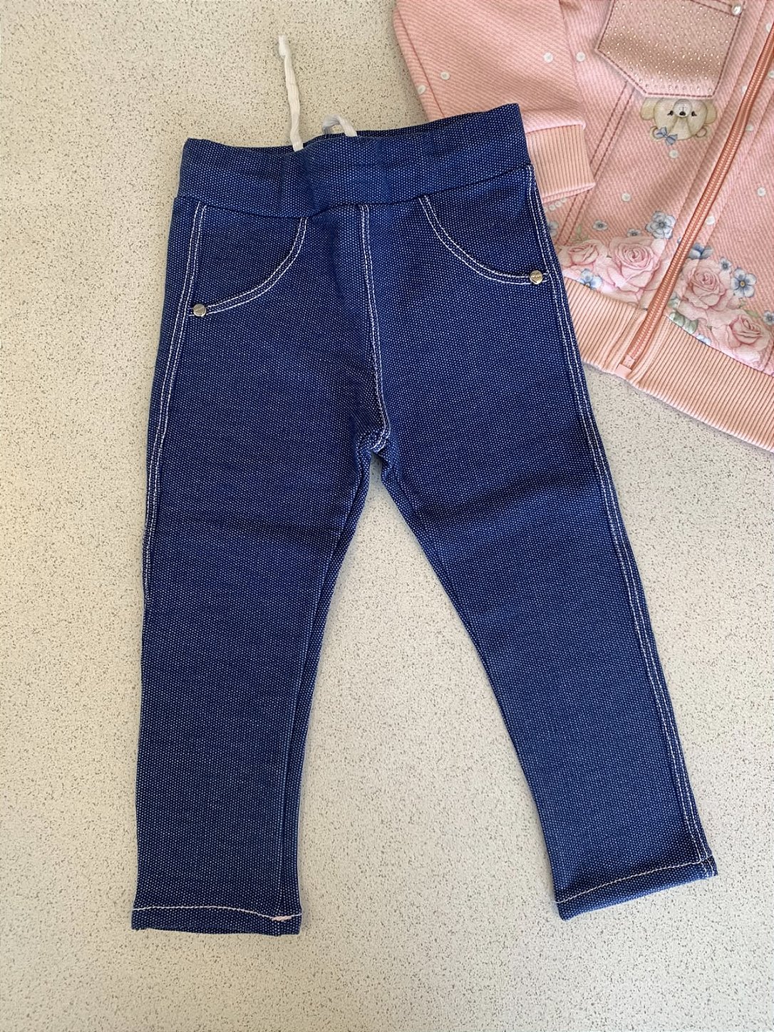 Conjunto Moletom c/ Calça em Malha Jeans Infanti