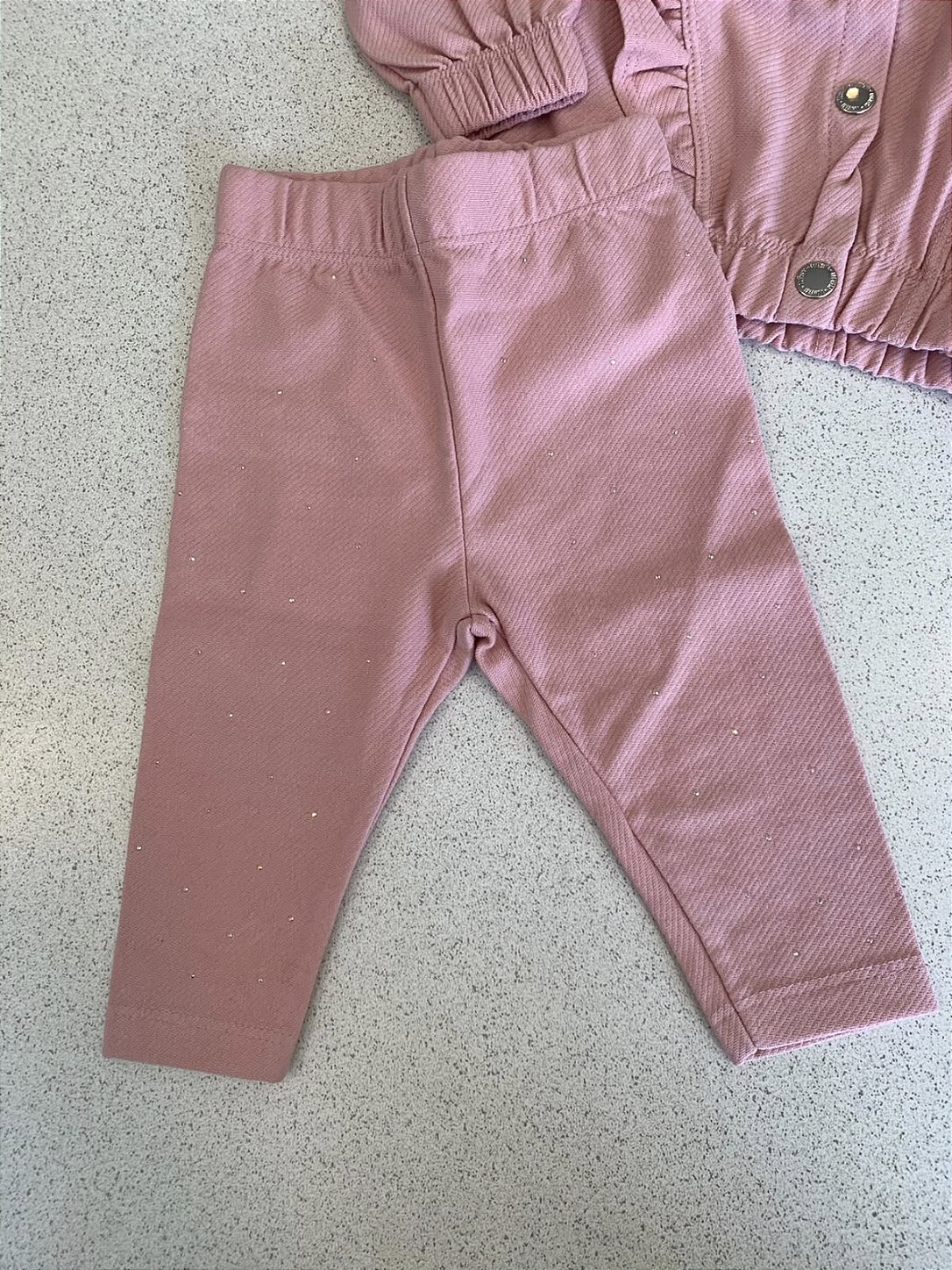 Conjunto Jaqueta Babados c/ Calça Rosa Infanti