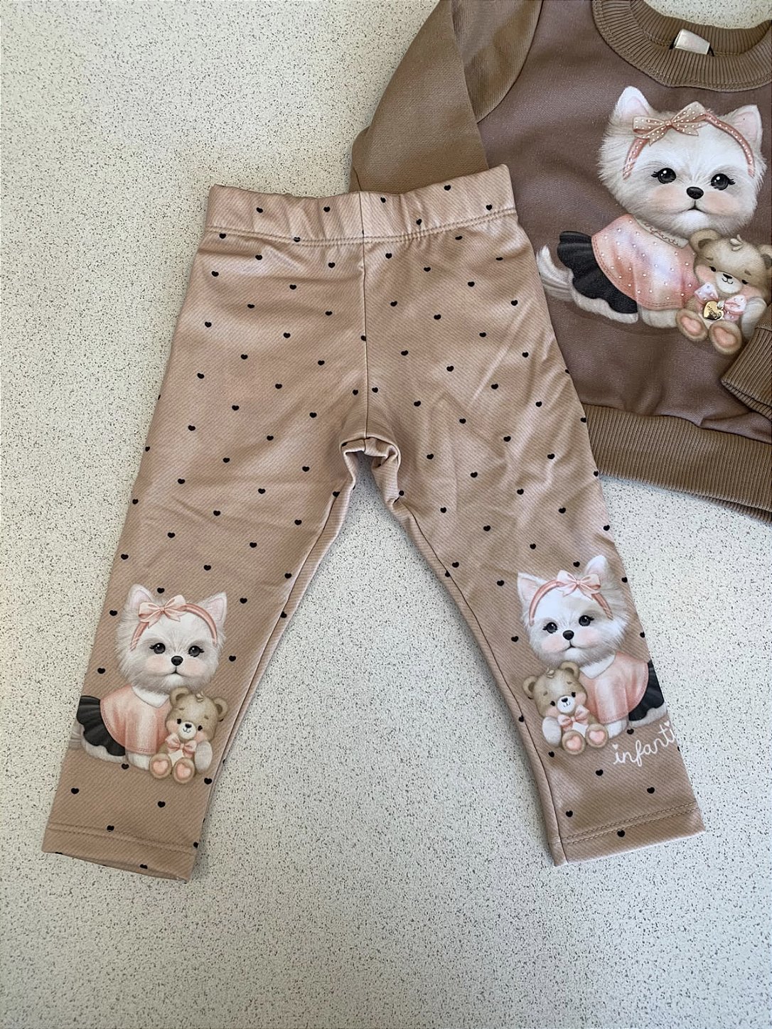 Conjunto Moletom Cachorrinho Marrom Infanti