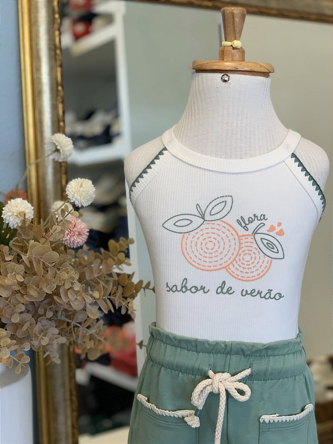 Conjunto Regata e Short Verde Infanti
