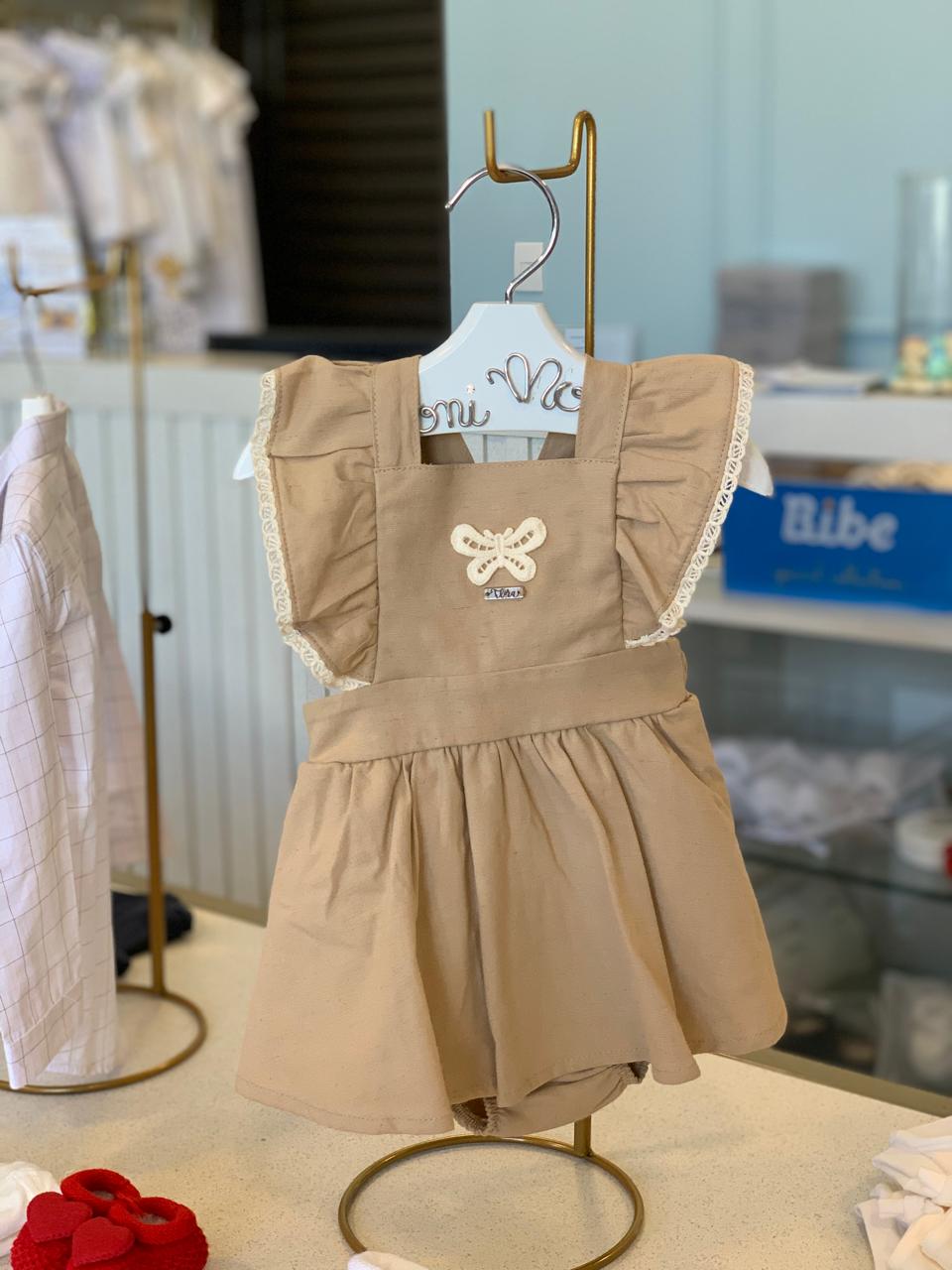 Vestbody Linho Bege Escuro Infanti