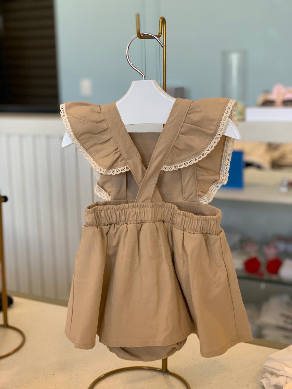 Vestbody Linho Bege Escuro Infanti