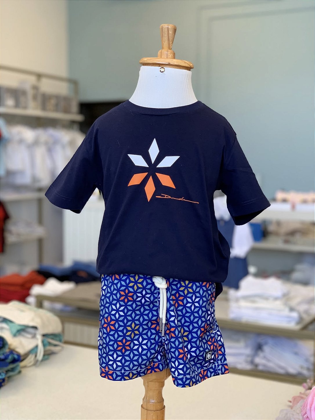 Conjunto Camiseta Marinho e Short de Tactel Dudes