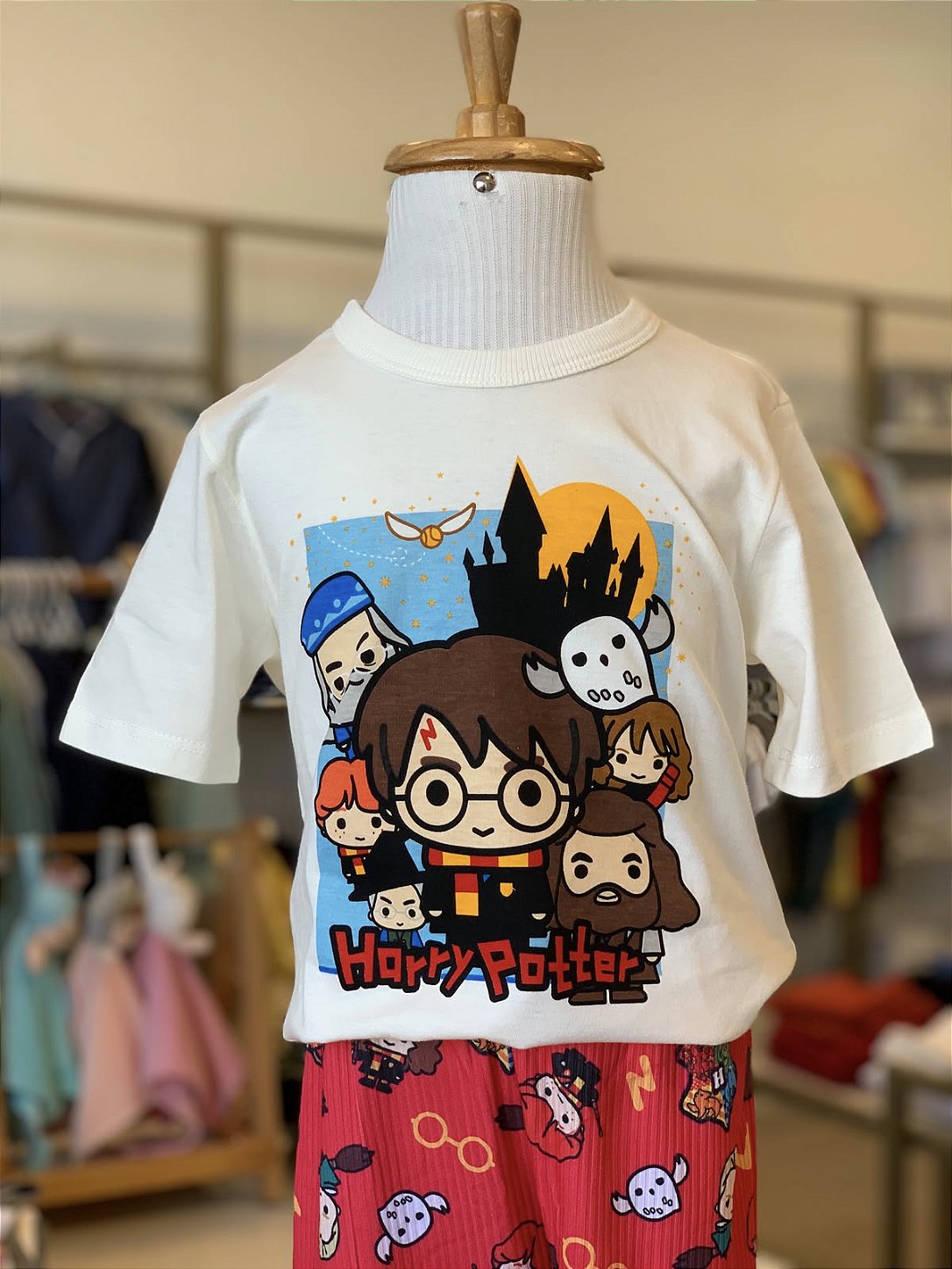 Pijama MC Marfim Harry Potter Masculino Veggi