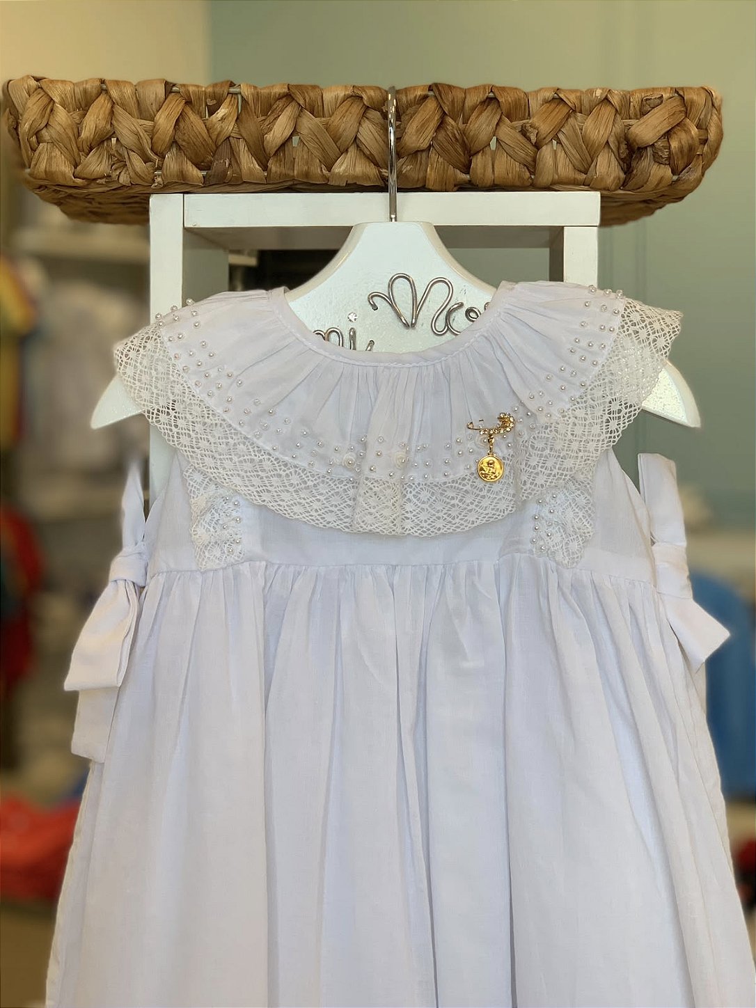 Vestido Batizado Branco Roana