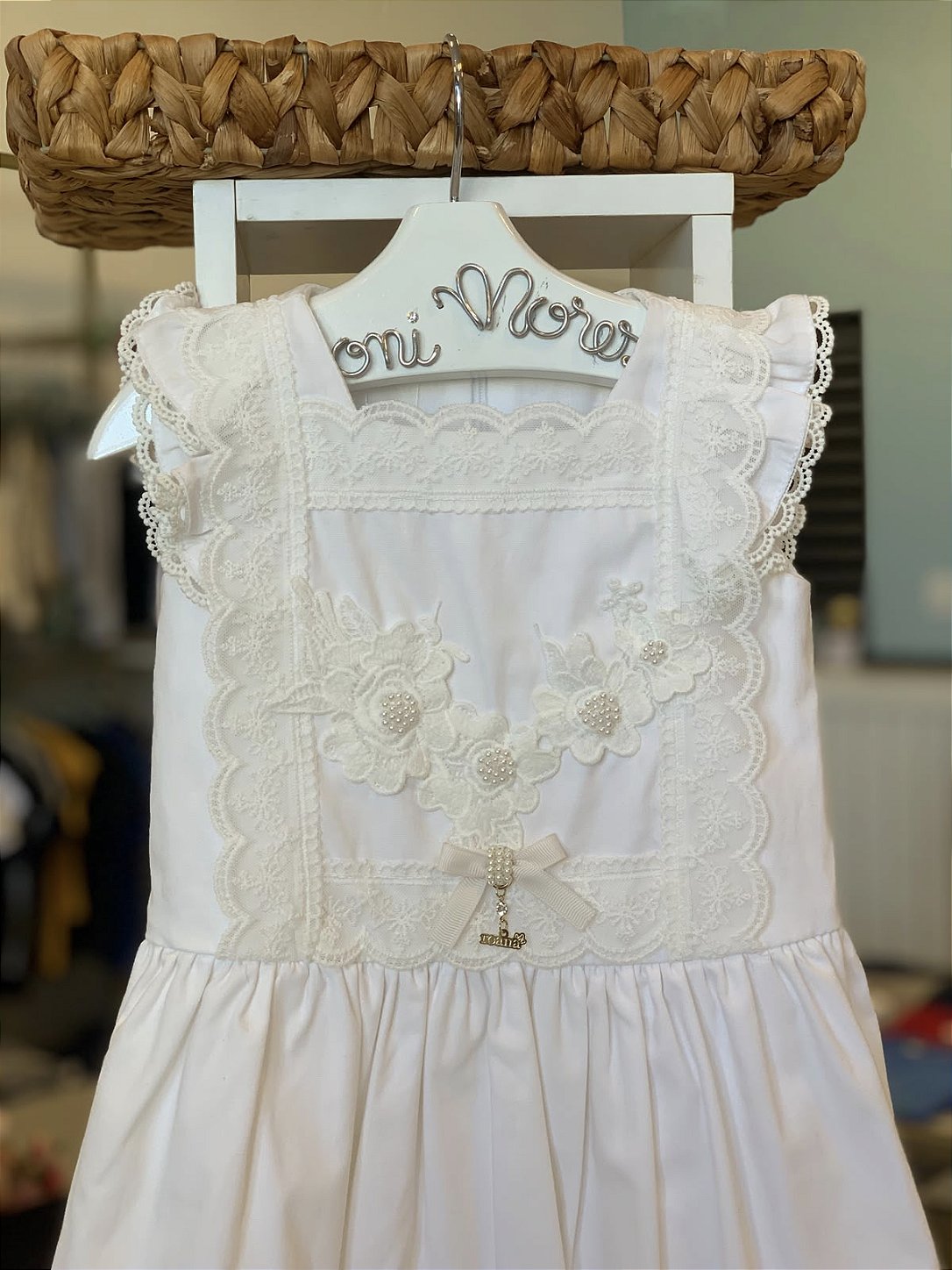 Vestido Batizado Marfim Roana