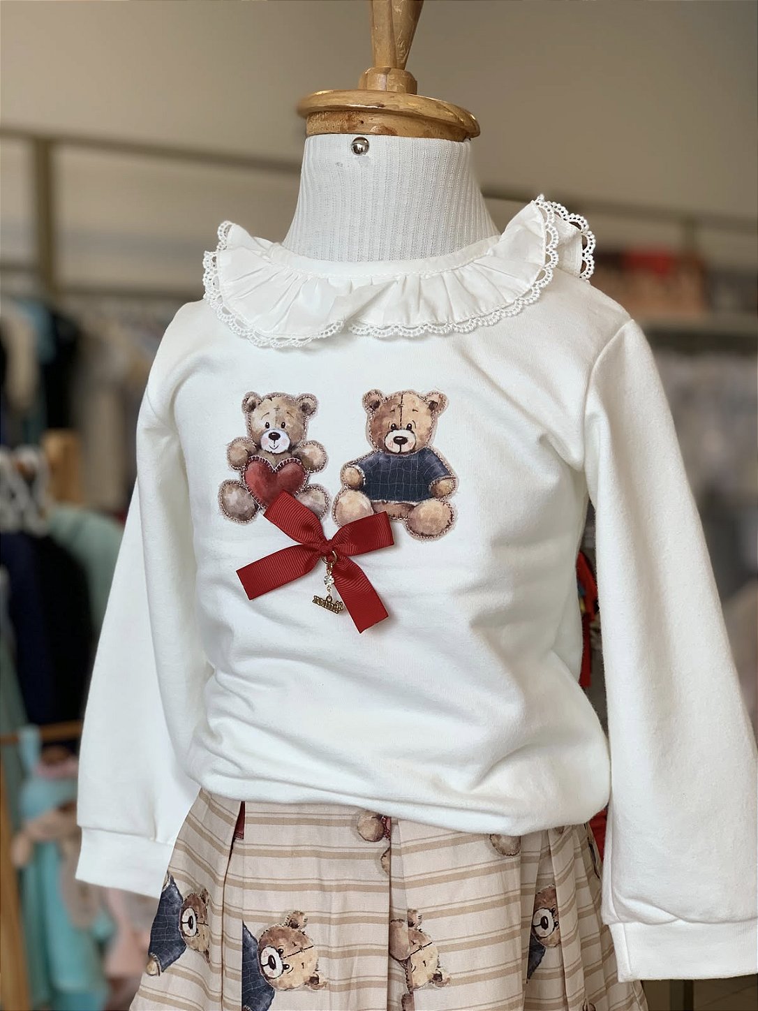 Conjunto c/ Saia Marfim ML Roana