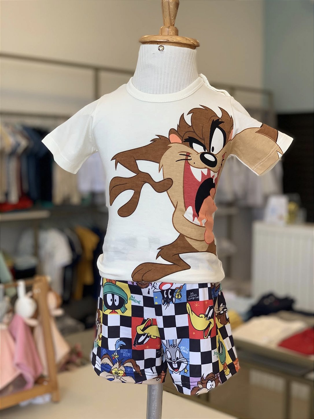 Pijama MC Marfim Looney Tunes Masculino Veggi