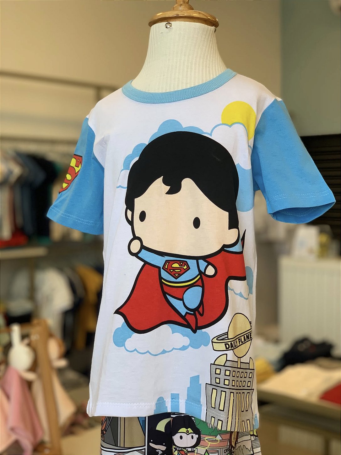 Pijama MC Branco Superman Masculino Veggi