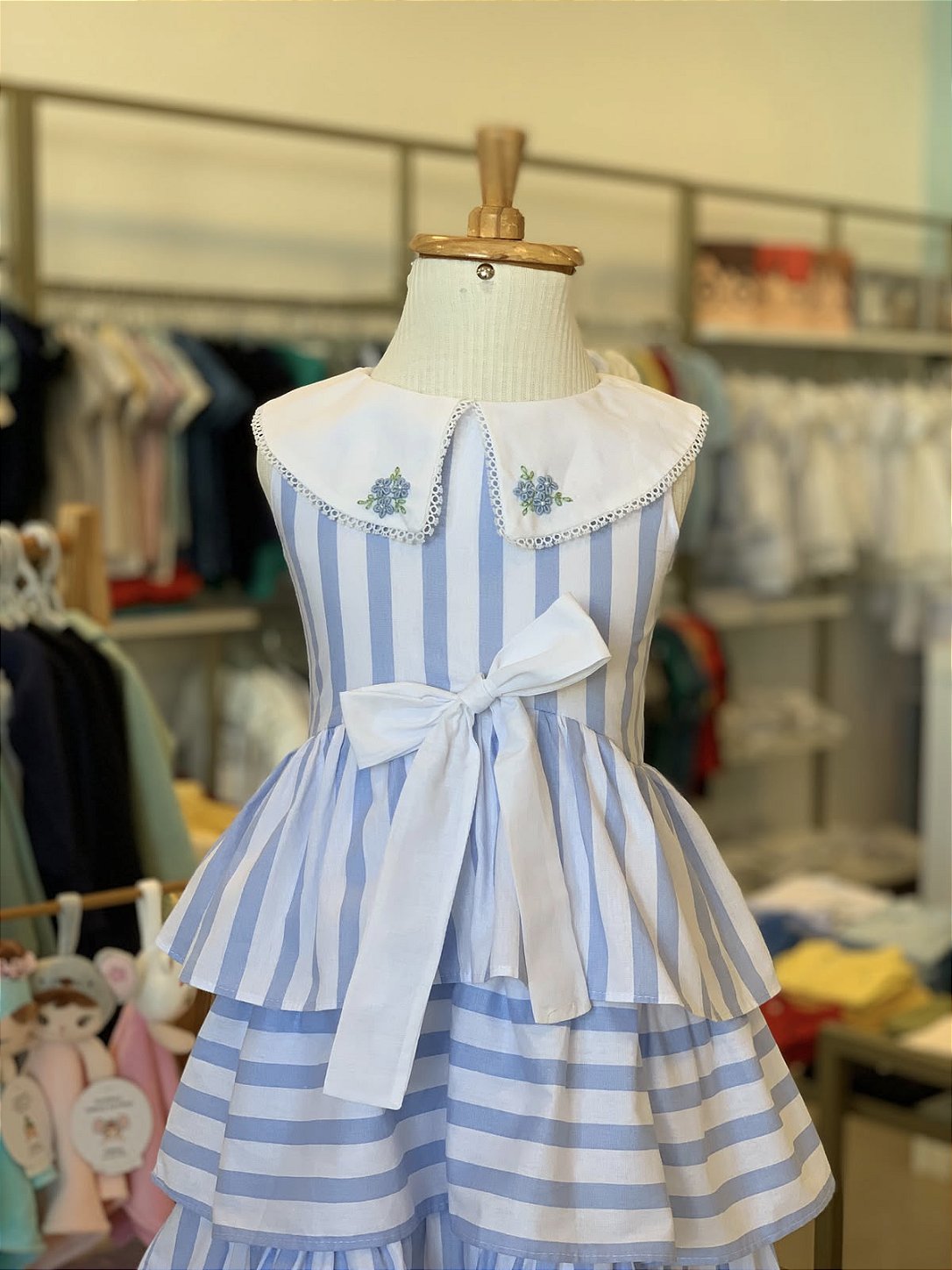 Vestido Petit Riviera Azul Roana