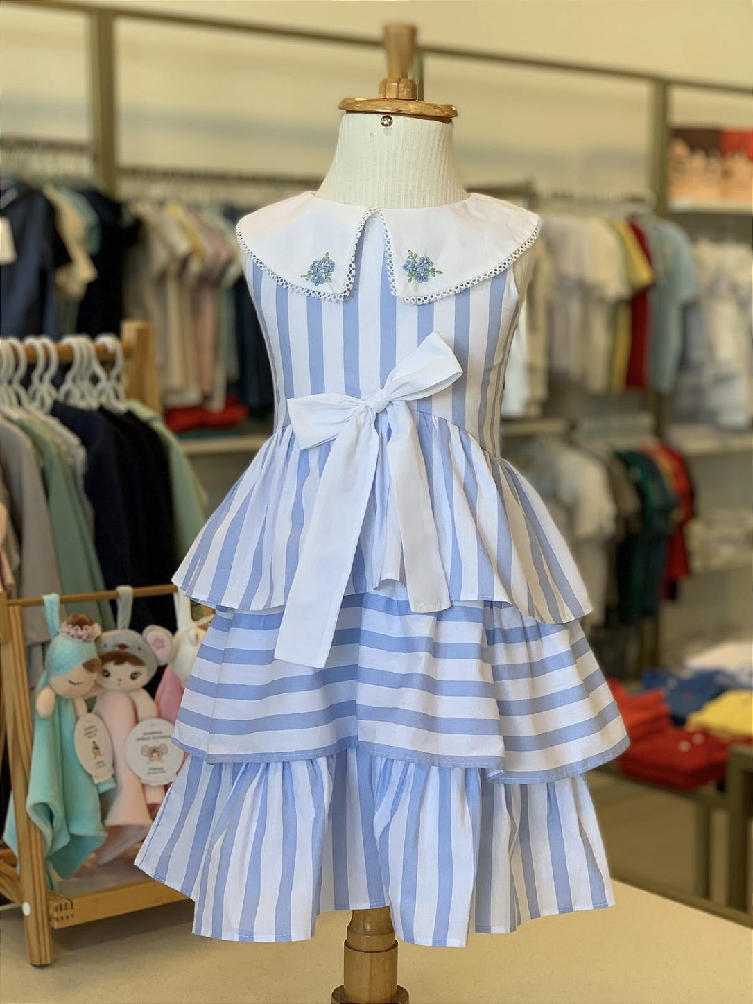 Vestido Petit Riviera Azul Roana