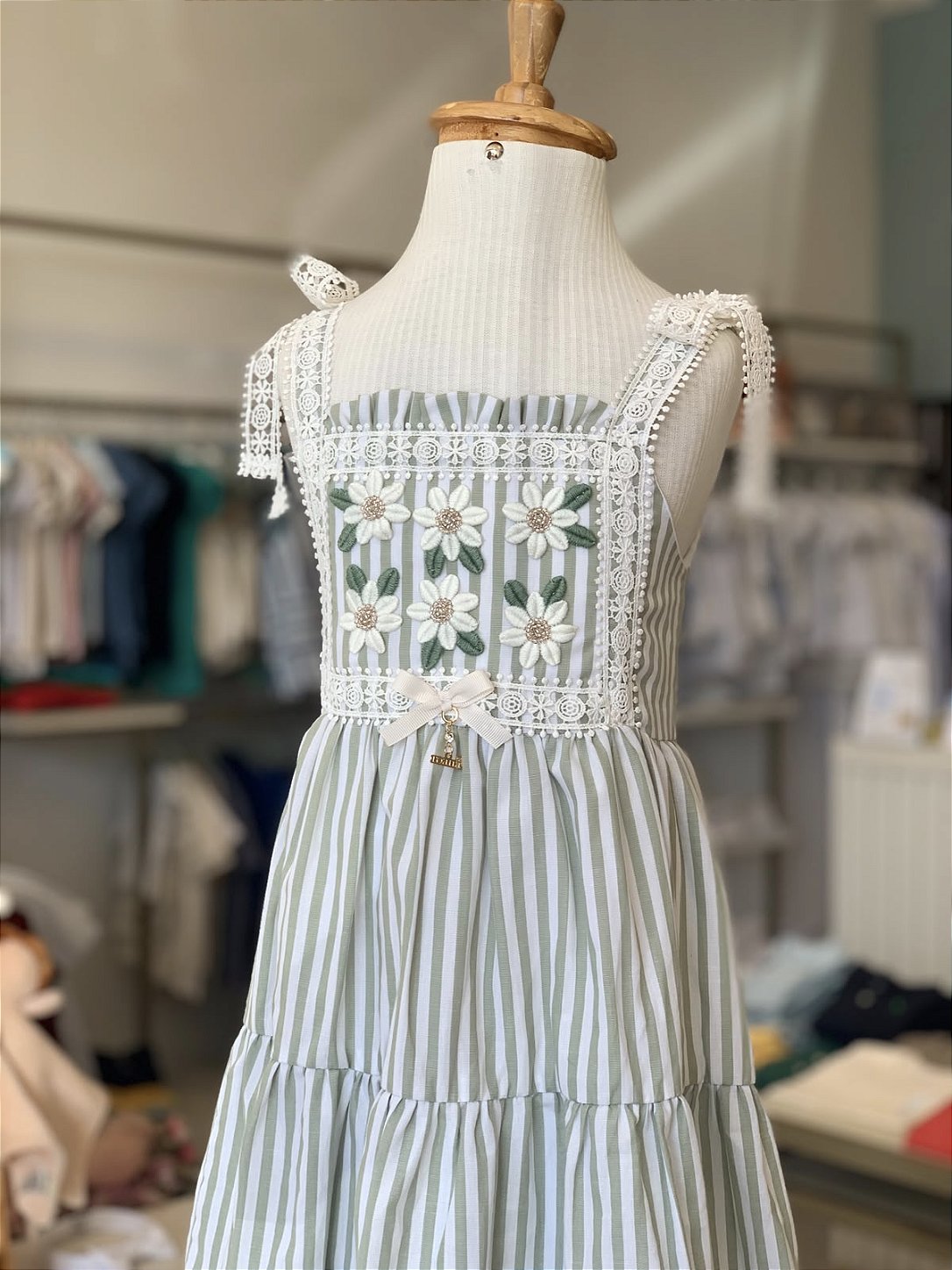 Vestido Margaridas Verde Roana