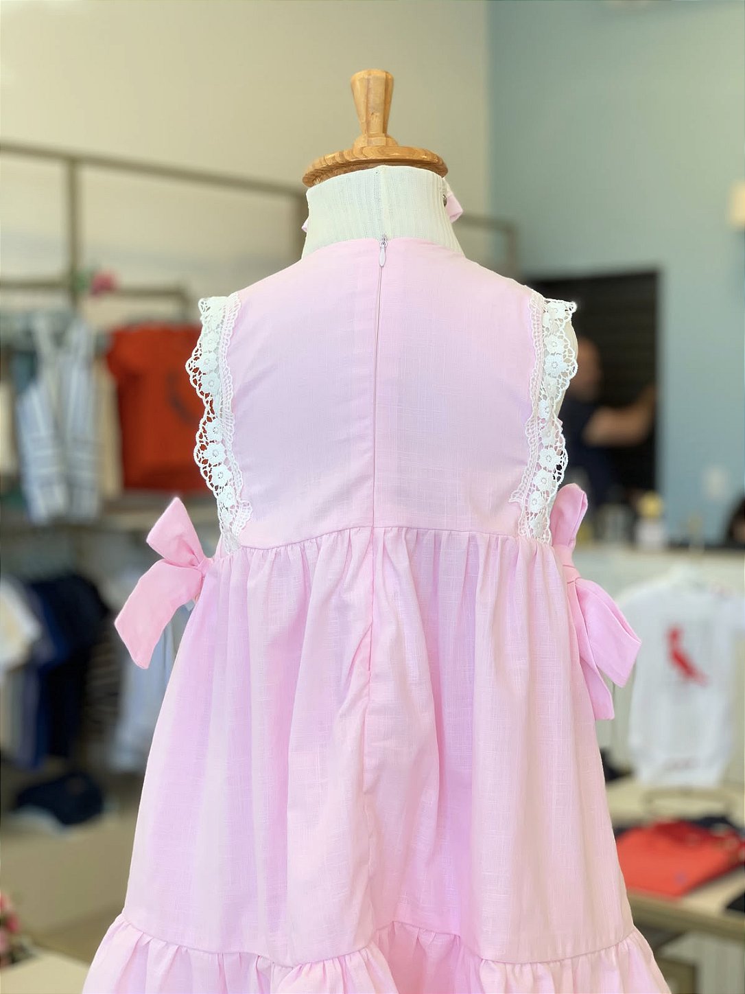 Vestido Jardim De Verão Rosa Roana
