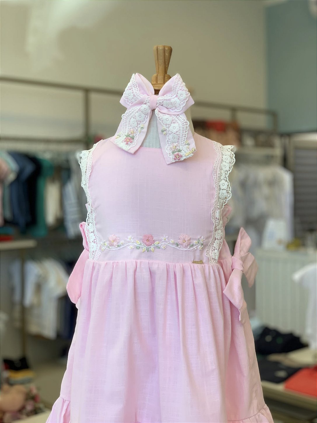 Vestido Jardim De Verão Rosa Roana