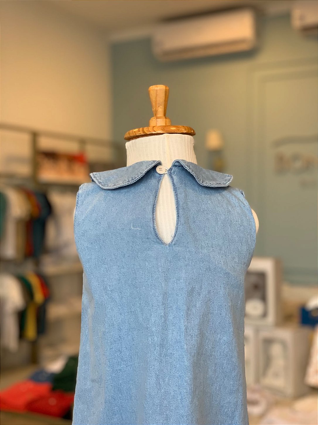 Vestido Regata Azul Jeans Infanti