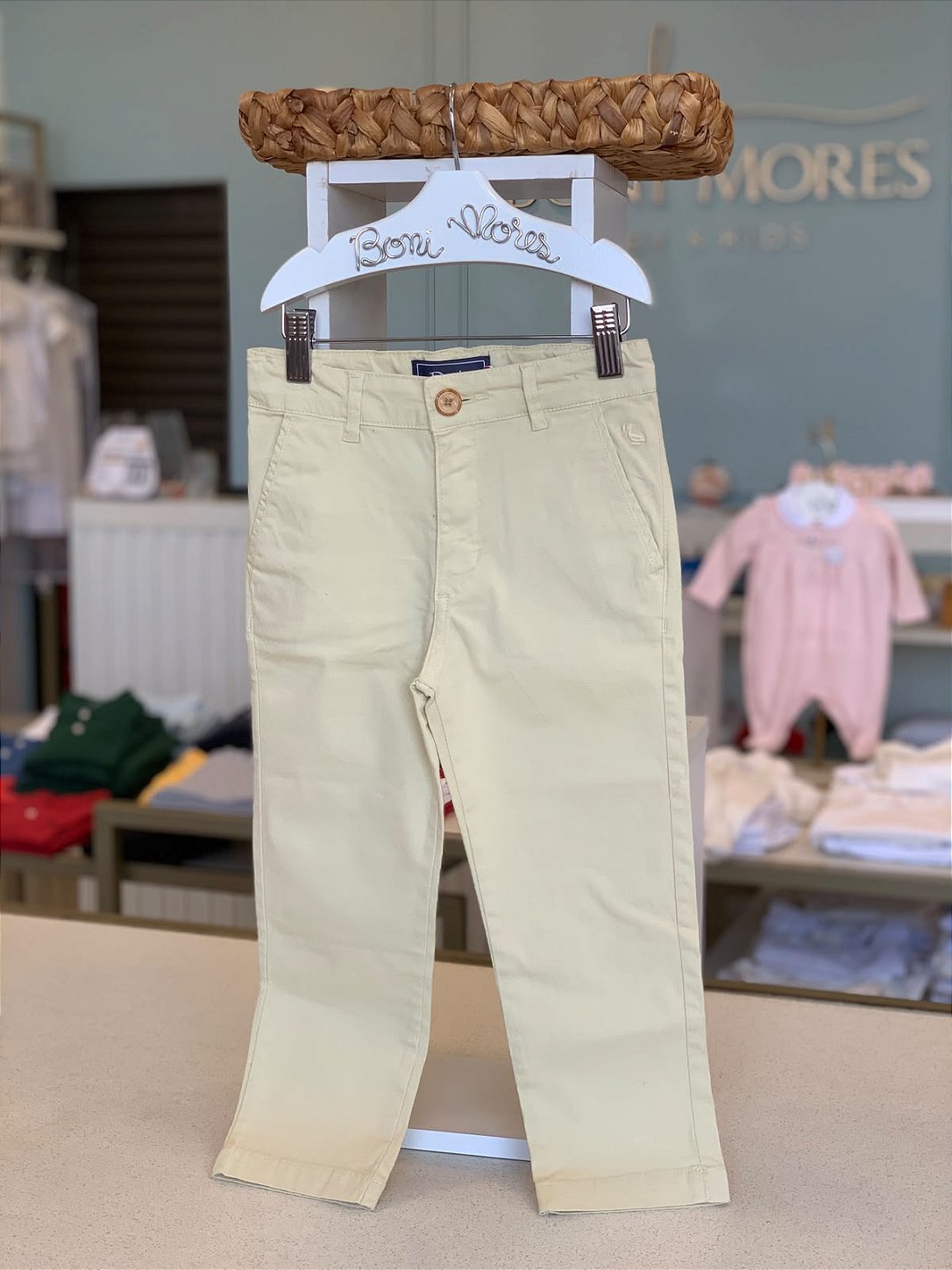 Calça Sarja Chino Areia Dudes