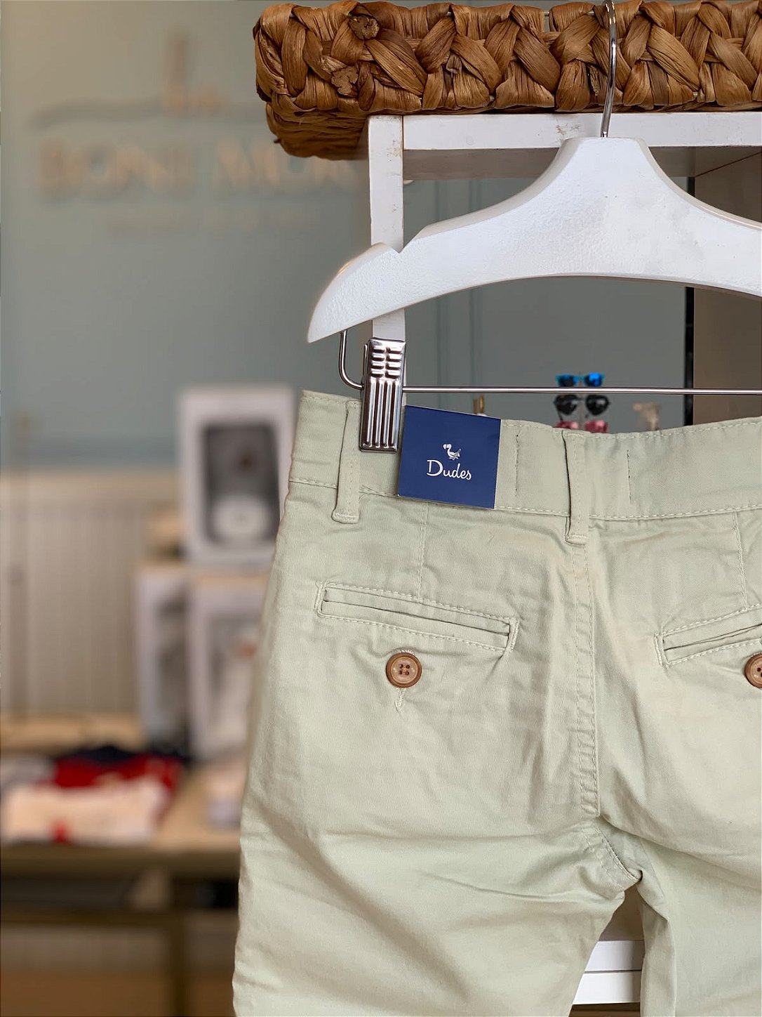 Calça Sarja Chino Verde Dudes