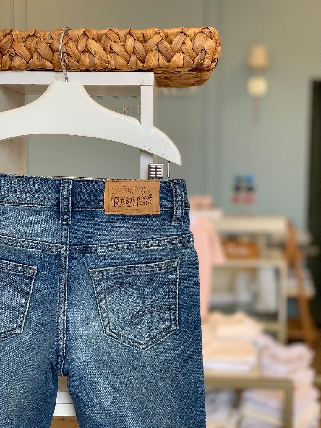 Calça Mini Jeans Slim Moletom Prainha TP Reserva