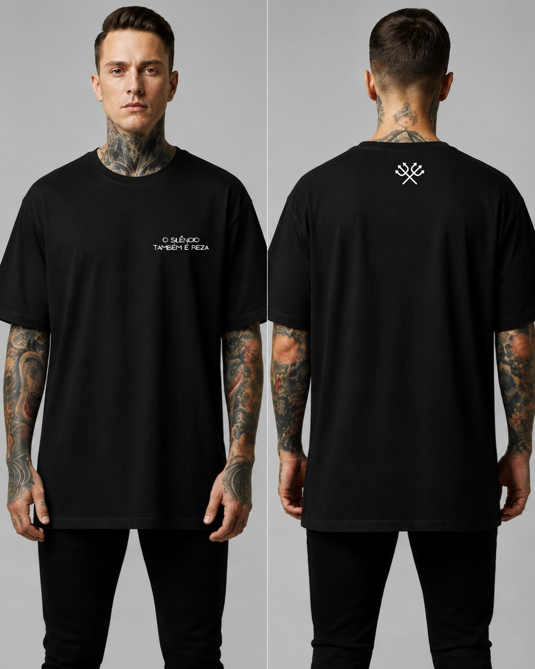 Camiseta Silêncio Também é Reza Preta