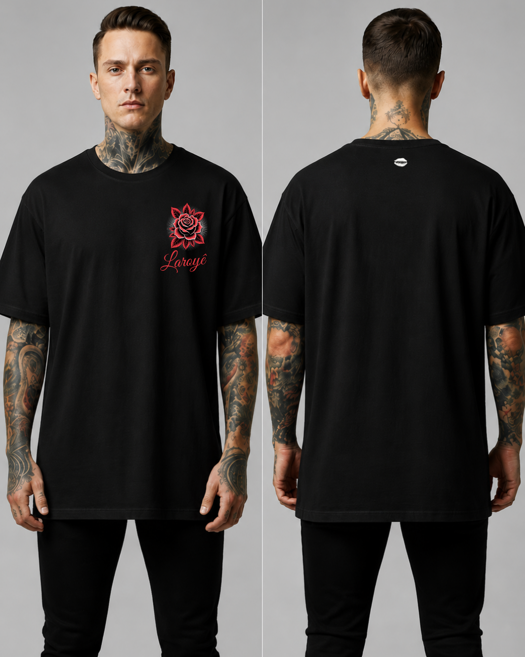 Camiseta Flor Laroyê Preta