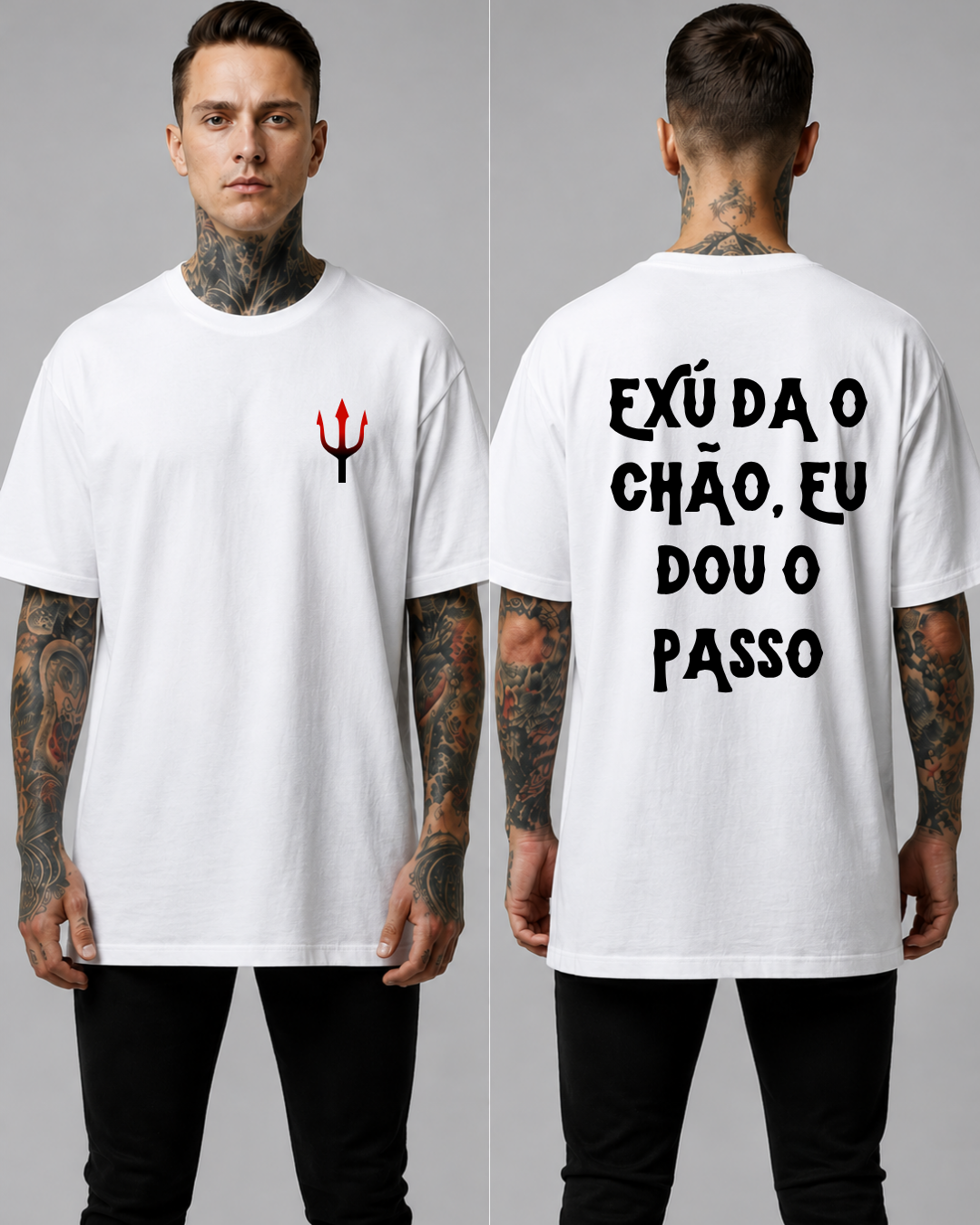 Camiseta Exú da o Chão e Eu Dou o Passo