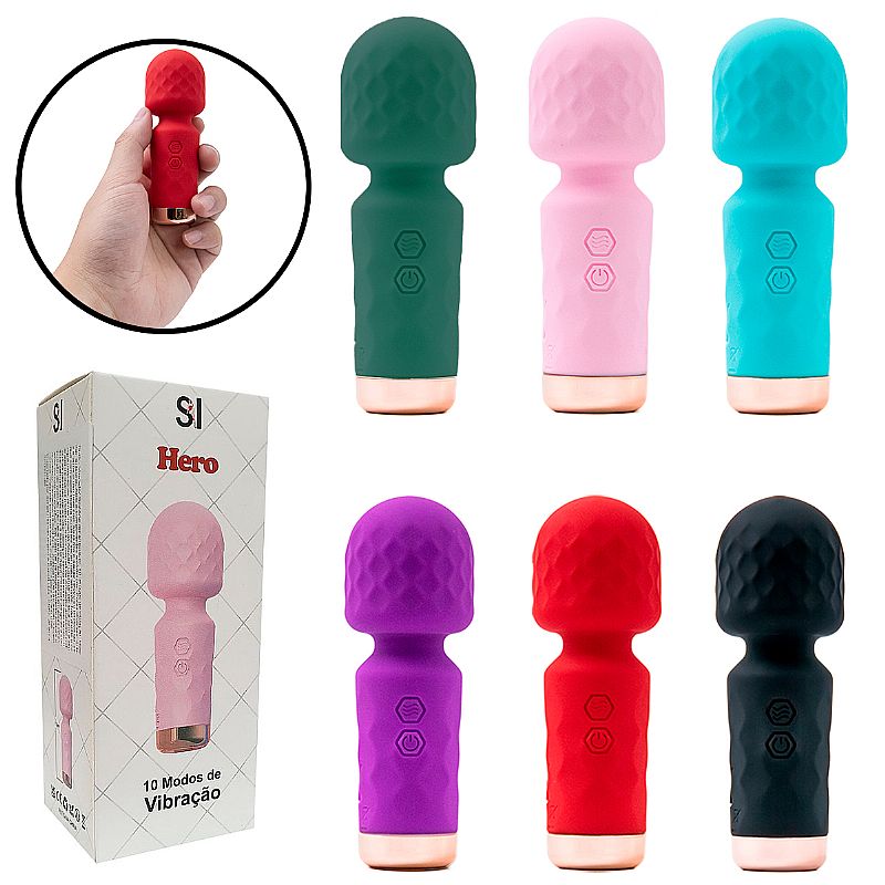 Mini Varinha Mágica Hero Vibrador Massageador Recarregável