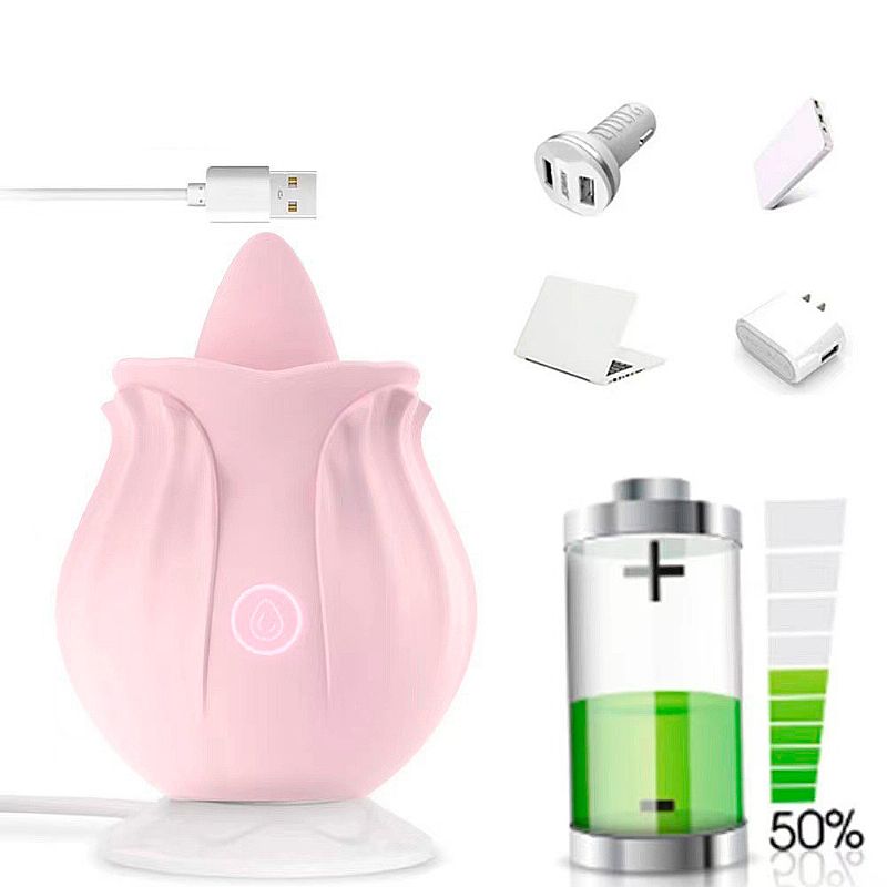Vibrador e Estimulador Clitoriano Rosa com Língua Pulsante