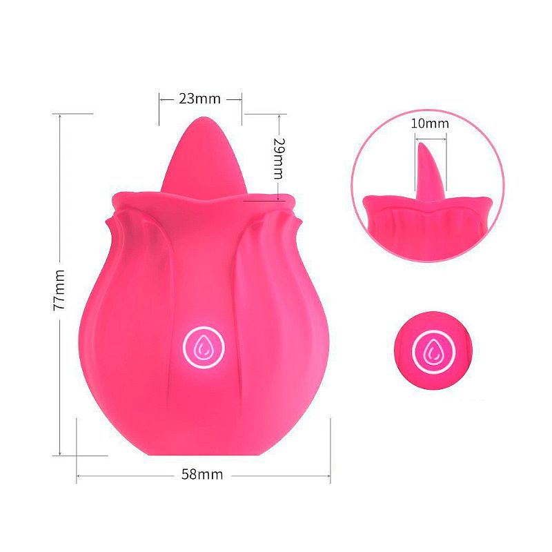 Vibrador e Estimulador Clitoriano Rosa com Língua Pulsante