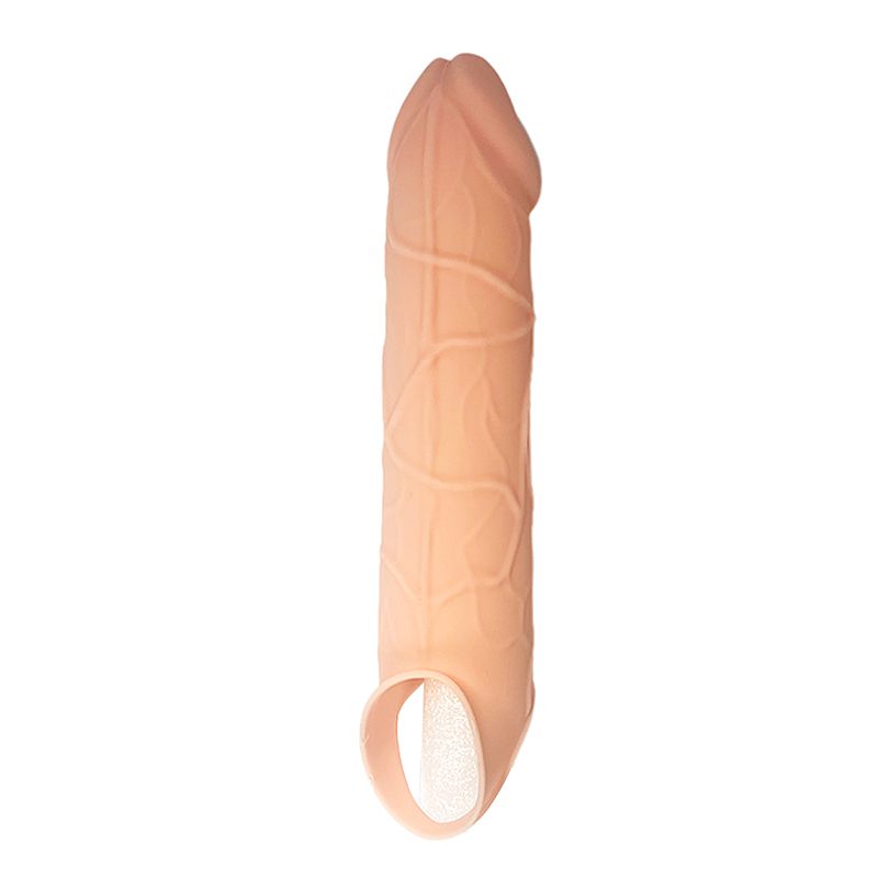 Capa Peniana Realística de Silicone com Anel Escrótico 18cm