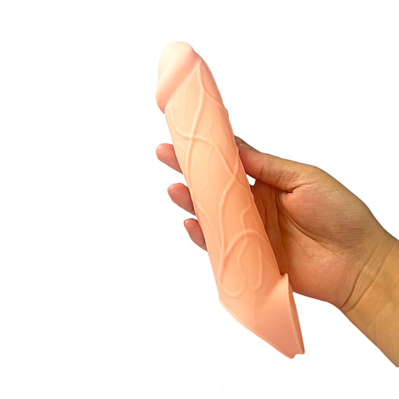 Capa Peniana Realística de Silicone com Anel Escrótico 18cm
