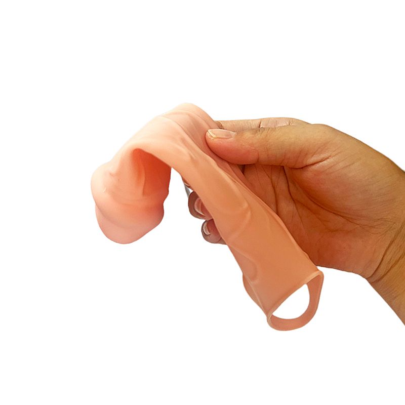 Capa Peniana Realística de Silicone com Anel Escrótico 18cm